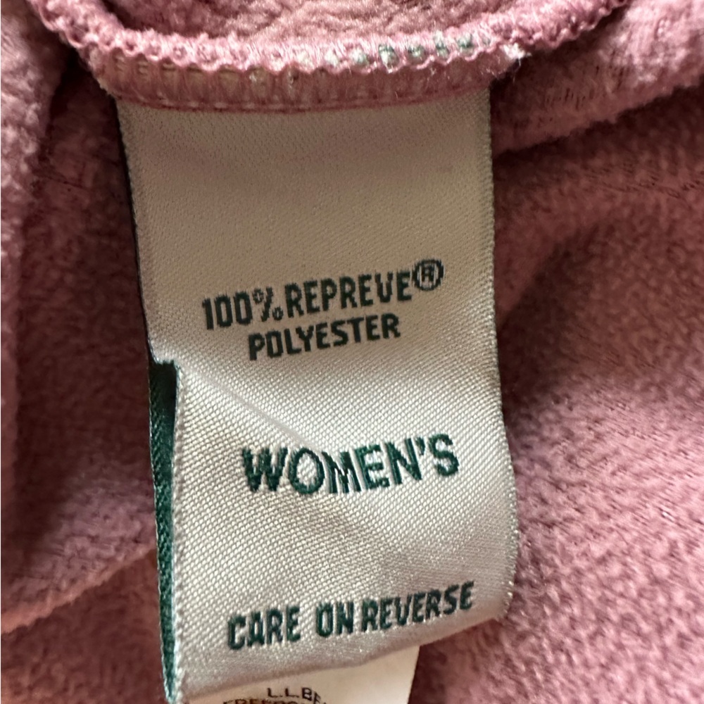 LL Bean Full Zip Lightweight Fleece Jacket Mauve L - Picture 6 of 8
